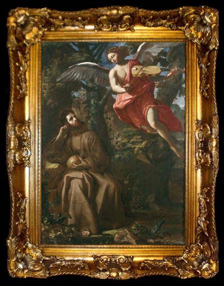 framed  Francesco Cozza Saint Francis consoled by an Angel, ta009-2